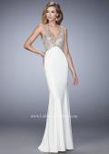 Picture of: Racer Back Mermaid Prom Dress with Crystals and Sequins in White, Style: 22189, Detail Picture 1