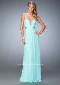 Picture of: Glam Prom Dress with Cut Outs and Crystal Gem Design in Blue, Style: 22196, Main Picture