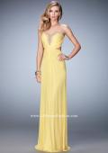 Picture of: Glam Prom Dress with Cut Outs and Crystal Gem Design in Yellow, Style: 22196, Detail Picture 2