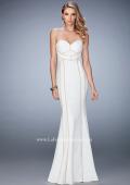 Picture of: Jersey Prom Dress with Sweetheart Neck and Open Back in White, Style: 22205, Detail Picture 1