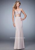 Picture of: Two Piece Long Prom Dress with Sheer Back and Stones in Pink, Style: 22207, Detail Picture 1