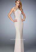 Picture of: Glam Jersey Gown with Plunging Open Back and Stones in Nude, Style: 22225, Main Picture