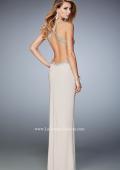 Picture of: Glam Jersey Gown with Plunging Open Back and Stones in Nude, Style: 22225, Back Picture
