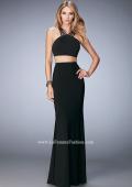 Picture of: Two Piece Jersey Gown with Strappy Neck and Back in Black, Style: 22236, Main Picture