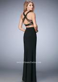 Picture of: Two Piece Jersey Gown with Strappy Neck and Back in Black, Style: 22236, Back Picture
