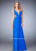 Picture of: Alluring Prom Dress with Plunging Neckline and Open Back in Blue, Style: 22238, Main Picture
