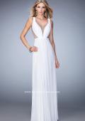 Picture of: Alluring Prom Dress with Plunging Neckline and Open Back in White, Style: 22238, Detail Picture 3