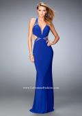 Picture of: V Neckline Long Prom Dress with Side Cut Outs in Blue, Style: 22240, Main Picture