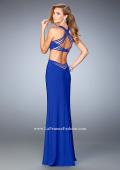 Picture of: V Neckline Long Prom Dress with Side Cut Outs in Blue, Style: 22240, Back Picture