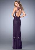 Picture of: Net Prom Gown with Open Back and Rhinestones in Purple, Style: 22266, Back Picture