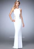Picture of: Panel Design Long Jersey Prom Dress in White, Style: 22274, Main Picture