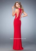 Picture of: Panel Design Long Jersey Prom Dress in Red, Style: 22274, Back Picture
