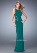 Picture of: Panel Design Long Jersey Prom Dress in Green, Style: 22274, Detail Picture 3