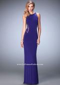 Picture of: Panel Design Long Jersey Prom Dress in Purple, Style: 22274, Detail Picture 4