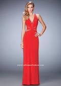 Picture of: Glam Geometric Cut Out Prom Dress with Open Back in Red, Style: 22276, Main Picture