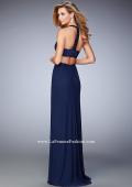 Picture of: Embellished Long Prom Gown with Open Sides in Blue, Style: 22292, Back Picture