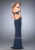 Picture of: Sweetheart Neckline Off the Shoulder Jersey Prom Dress in Blue, Style: 22295, Back Picture