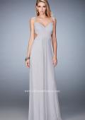 Picture of: Rhinestone Embellished Net Gown with Cut Outs in Silver, Style: 22304, Main Picture