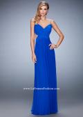 Picture of: Rhinestone Embellished Net Gown with Cut Outs in Blue, Style: 22304, Detail Picture 2