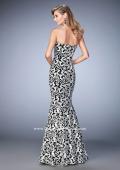 Picture of: Long Embroidered Mermaid Lace Prom Gown in Print, Style: 22313, Back Picture