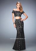 Picture of: Two Piece Off the Shoulder Lace Dress with Lace in Black, Style: 22317, Main Picture