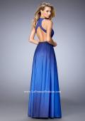 Picture of: Taffeta High-Low Prom Dress with Unique Ombre Effect in Blue, Style: 22328, Back Picture