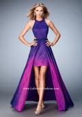 Picture of: Taffeta High-Low Prom Dress with Unique Ombre Effect in Purple, Style: 22328, Detail Picture 1