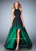 Picture of: Taffeta High-Low Prom Dress with Unique Ombre Effect in Green, Style: 22328, Detail Picture 2