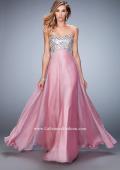 Picture of: Long Chiffon Prom Dress with Open Back and Silver Beads in Pink, Style: 22334, Detail Picture 2