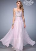 Picture of: Chiffon Prom Gown with Crystals, Pearls, and Rhinestones in Pink, Style: 22337, Main Picture