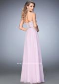 Picture of: Chiffon Prom Gown with Crystals, Pearls, and Rhinestones in Pink, Style: 22337, Back Picture