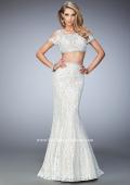 Picture of: Cold Shoulder Two Piece Prom Dress with Mermaid Skirt in White, Style: 22339, Main Picture