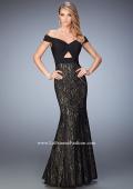 Picture of: Off the Shoulder lace Mermaid Gown with Cut Outs in Black, Style: 22342, Main Picture