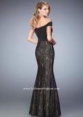 Picture of: Off the Shoulder lace Mermaid Gown with Cut Outs in Black, Style: 22342, Back Picture