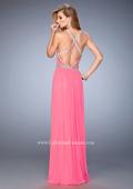 Picture of: Crystal Encrusted Prom Gown with Side Leg Slit in Pink, Style: 22347, Back Picture