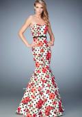 Picture of: Jacquard Mermaid Dress with Flower and Polka Dot Print in Print, Style: 22348, Main Picture