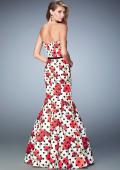 Picture of: Jacquard Mermaid Dress with Flower and Polka Dot Print in Print, Style: 22348, Back Picture