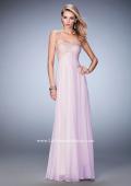 Picture of: Empire Waist Prom Dress with Crystal and Pearl Bodice in Pink, Style: 22363, Main Picture