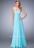 Picture of: Empire Waist Prom Dress with Crystal and Pearl Bodice in Blue, Style: 22363, Detail Picture 1
