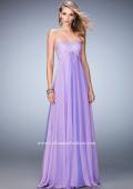 Picture of: Empire Waist Prom Dress with Crystal and Pearl Bodice in Purple, Style: 22363, Detail Picture 2