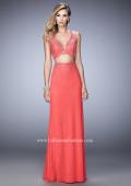 Picture of: Rhinestone Two Piece Dress with Diamond Open Back in Orange, Style: 22368, Detail Picture 1