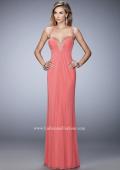 Picture of: Gold Stud Embellished Prom Dress with Open Back in Orange, Style: 22374, Detail Picture 1