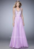Picture of: Long Rhinestone Dress with Scallop Detail and Open Back in Purple, Style: 22376, Detail Picture 1