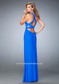 Picture of: Strappy Open Back Prom Dress with Gathered Bodice in Blue, Style: 22380, Back Picture