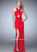 Picture of: Strappy Open Back Prom Dress with Gathered Bodice in Red, Style: 22380, Detail Picture 1