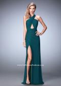 Picture of: Strappy Open Back Prom Dress with Gathered Bodice in Green, Style: 22380, Detail Picture 3