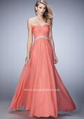 Picture of: Chiffon Prom Dress with Crystal and Pearl Detailed Band in Orange, Style: 22382, Main Picture