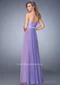Picture of: Chiffon Prom Dress with Crystal and Pearl Detailed Band in Purple, Style: 22382, Back Picture