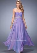 Picture of: Chiffon Prom Dress with Crystal and Pearl Detailed Band in Purple, Style: 22382, Detail Picture 1