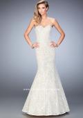 Picture of: Long Sequin Lace Prom Dress with Sweetheart Neck in White, Style: 22390, Main Picture